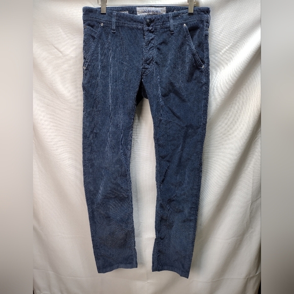 Men's Jacob Cohen Style 613 Comf Corduroy Blue Pants Trousers Size 33 - Picture 1 of 14